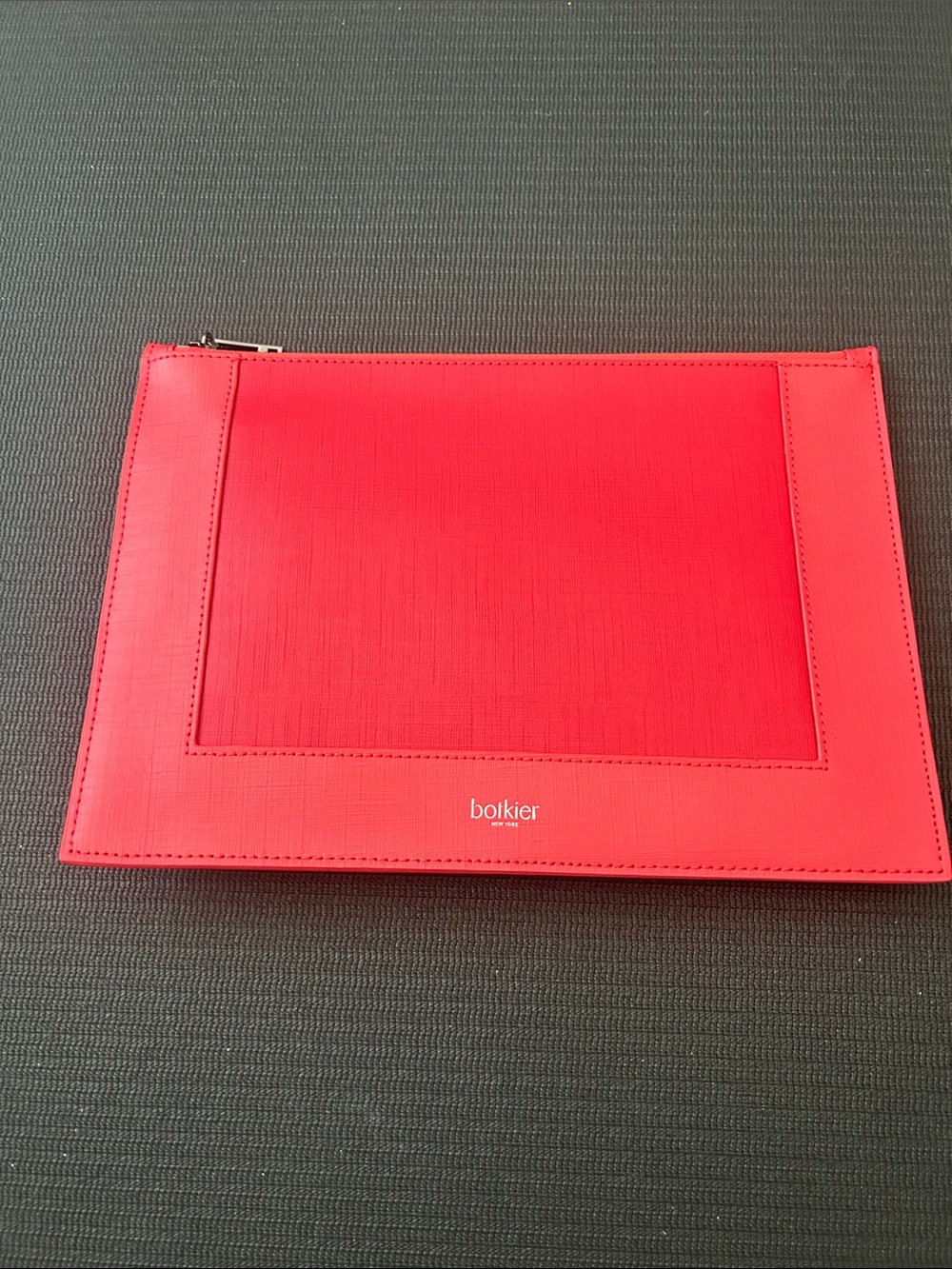 Red Leather Zip Pouch